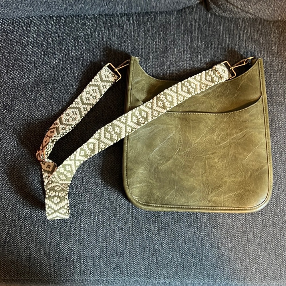 Funky Monkey Sage Crossbody Bag with strap. Like new condition